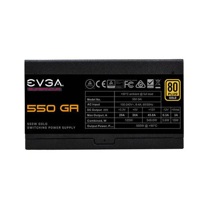 Evga 220-Ga-0550-X1 Supernova 550 Ga, 80 Plus Gold 550W, Fully Modular, Eco Mode With Dbb Fan, 10