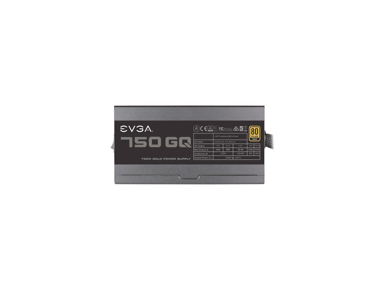 Evga 750 Gq 210-Gq-0750-V1 750W 80 Plus Gold Atx12V & Eps12V Power Supply W/ Active Pfc