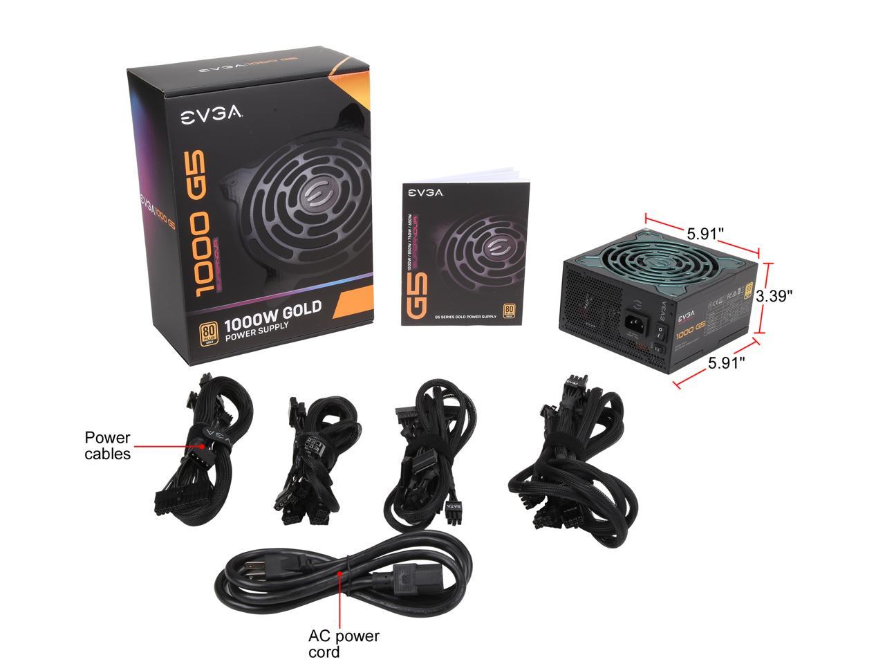 Evga Supernova 1000 G5, 80 Plus Gold 1000W, Fully Modular