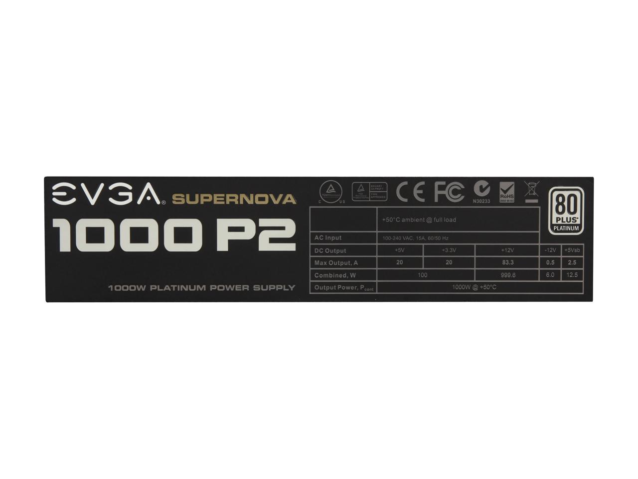 Evga Supernova 1000 P2 220-P2-1000-Xr 1000W 80 Plus Platinum Atx12V & Eps12V Power Supply