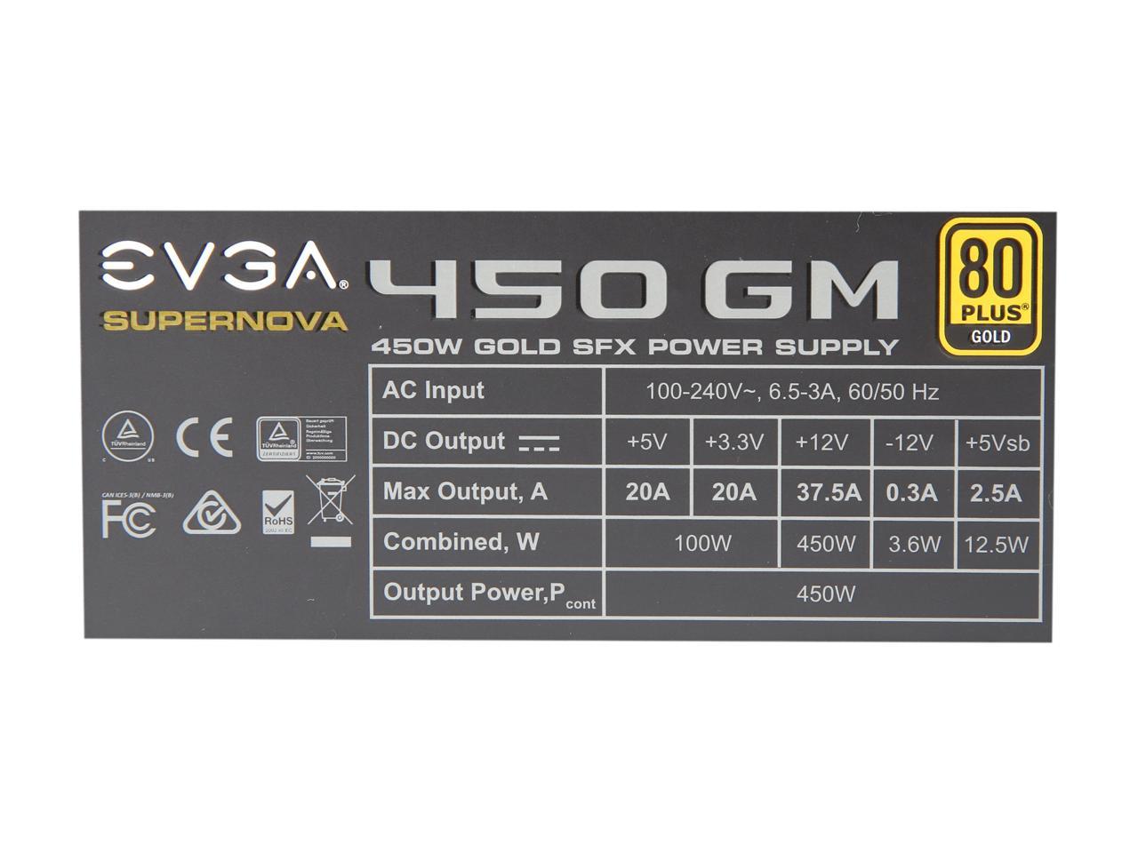 Evga Supernova 450 Gm 123-Gm-0450-Y1 450W 80 Plus Gold Atx12V & Eps12V Power Supply