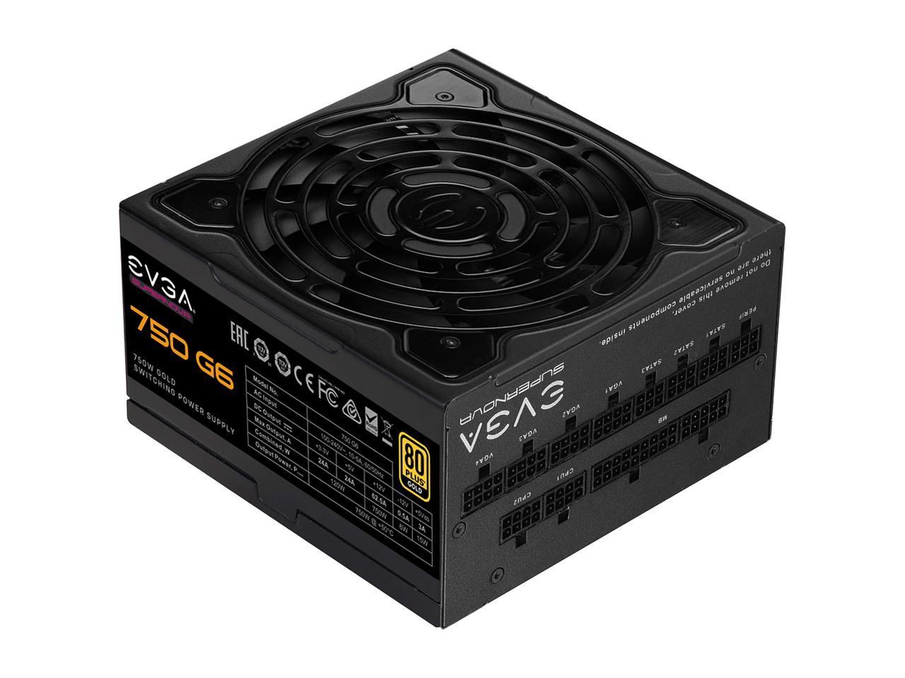 Evga Supernova G6 Series 220-G6-0750-X1 750W 80 Plus Gold Fully Modular 10 Year Warranty Power Supply