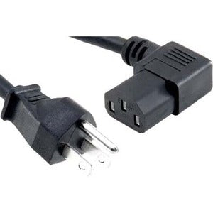 Enet 5-15P To C13 Right-Angle 10Ft External Power Cord / Cable Nema 5-15P To Iec-320 C13 10A 18Awg 10'