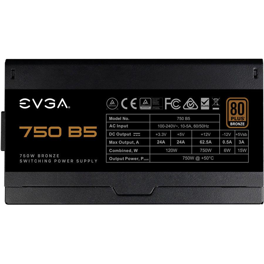 Evga 220-B5-0750-V1 750 B5, 80 Plus Bronze 750W, Fully Modular, Evga Eco Mode, 5 Year Warranty, Compact 150Mm Size, Power Supply