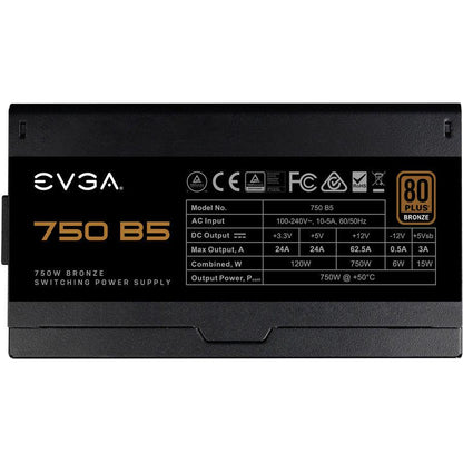 Evga 220-B5-0750-V1 750 B5, 80 Plus Bronze 750W, Fully Modular, Evga Eco Mode, 5 Year Warranty, Compact 150Mm Size, Power Supply