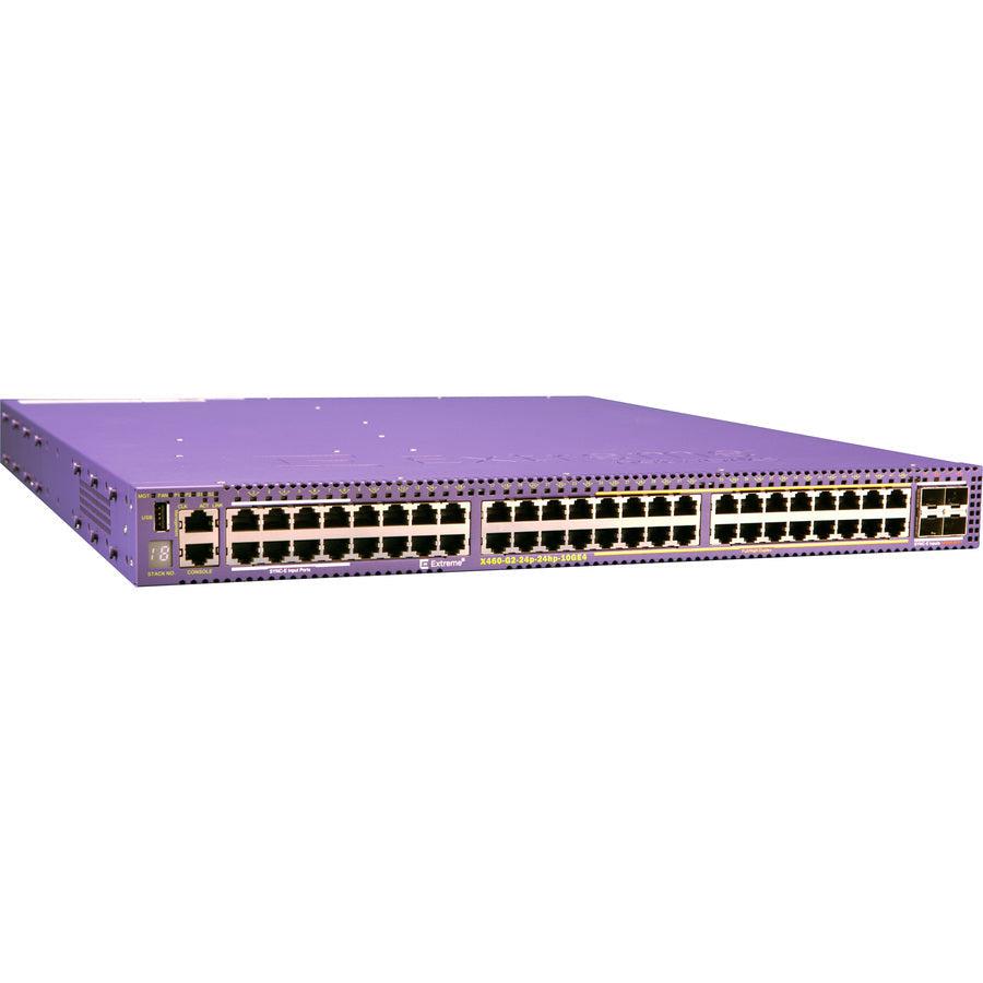 Extreme Networks X460-G2-24P-24Hp-10Ge4-Fb-Taa Managed L2/L3 Gigabit Ethernet (10/100/1000) Power Over Ethernet (Poe) 1U Purple