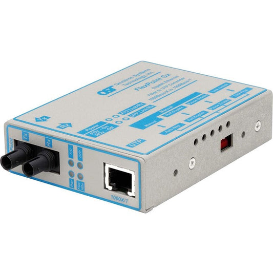 Flexpoint 1000Mbps Gigabit Ethernet Fiber Media Converter Rj45 St Single-Mode 12Km