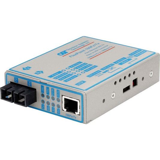 Flexpoint 100Mbps Ethernet Fiber Media Converter Rj45 Sc Single-Mode 60Km