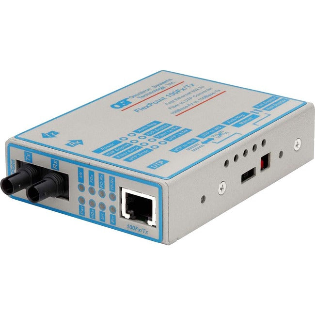 FlexPoint 100Mbps Ethernet Fiber Media Converter RJ45 ST Single-Mode 6