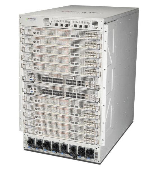 Fortinet 16U 12-Slot Chassis With 2X Fpm-7620F Processor Module, 2X Fim-7921F I/O Module , 2X Management Module And 8X Hot Swappable Redundant Psu