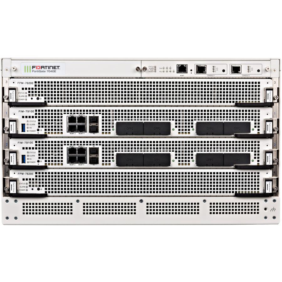 Fortinet 6U 4-Slot Chassis With 2X Fpm-7620E Processor Modules, 2X Fim-79Xxe-C Specified At Fg-7040E-8-Dc