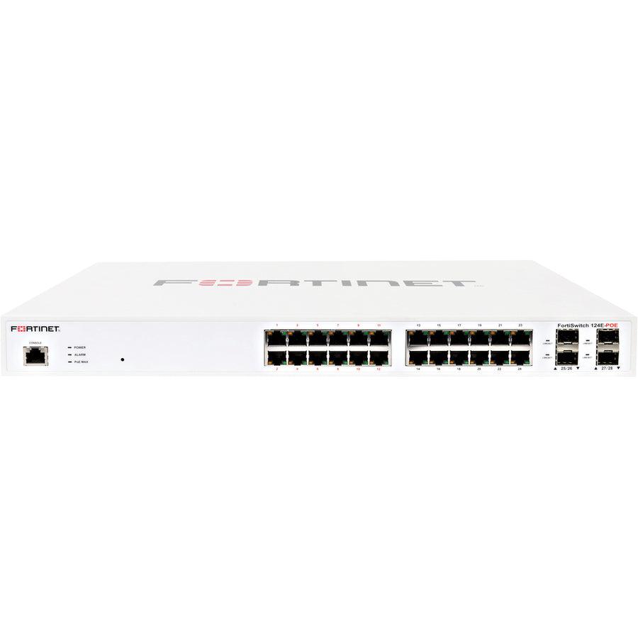Fortinet L2+ Managed Poe Switch With 24Ge +4Sfp, 12 Port Poe With Max 185W Limit And Smart Fan Temperature Control