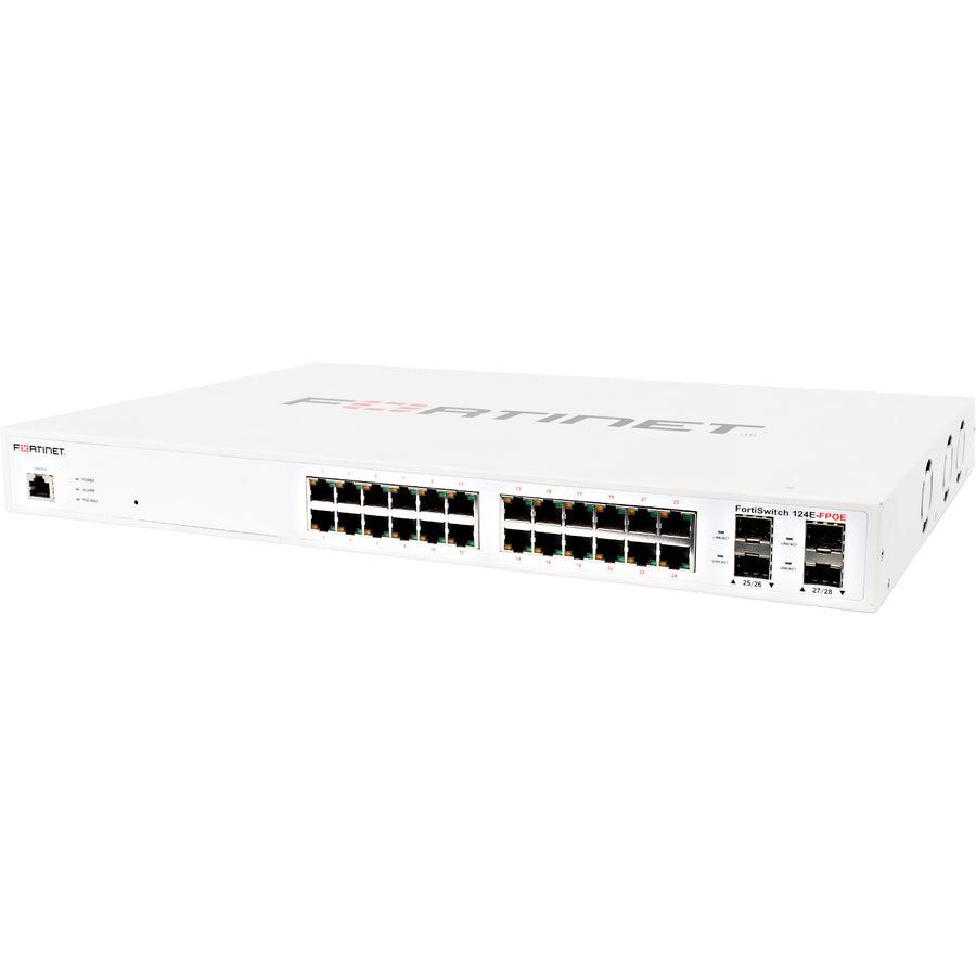Fortinet L2+ Managed Poe Switch With 24Ge +4Sfp, 24Port Poe With Max 370W Limit And Smart Fan Temperature Control