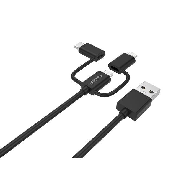 Foxsun Am001032 Multi Usb Charging Cable, 6.6 Ft/2M 3 In 1 Multiple Usb Charger Cable With 8Pin