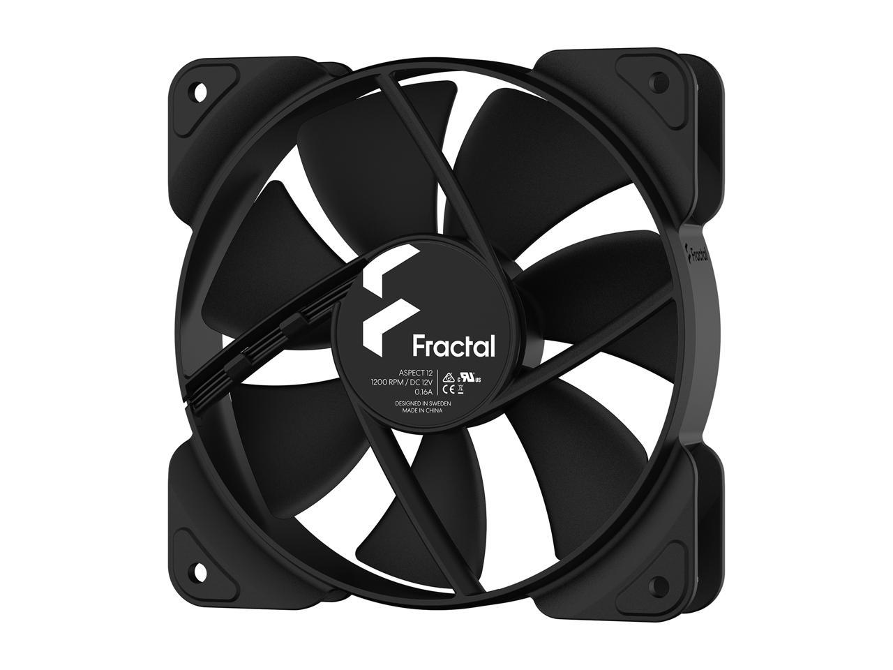 Fractal Design Aspect 12 Black 120 Mm 1200 Rpm Computer Case Fan Fd-F-As1-1201 (Black)