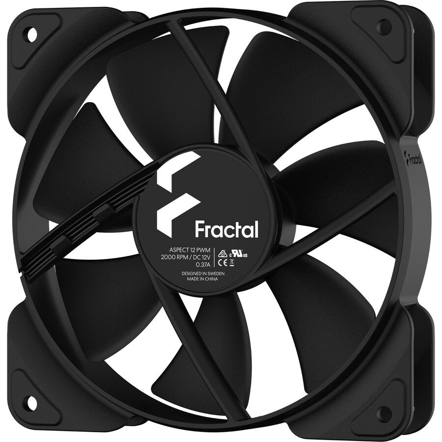 Fractal Design Aspect 12 Pwm Black 120 Mm Wide 500-2000 Rpm Range Computer Case Fan Fd-F-As1-1203 (Black)