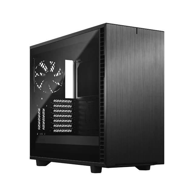 Fractal Design Define 7 Black Tg Dark Tint /Brushed Aluminum/Steel E-Atx Silent Modular Dark Tinted Tempered Glass Window Mid Tower Computer Case