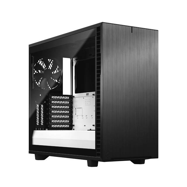 Fractal Design Define 7 Black/White Tg Clear Tint /Brushed Aluminum/Steel E-Atx Silent Modular Tempered Glass Window Mid Tower Computer Case