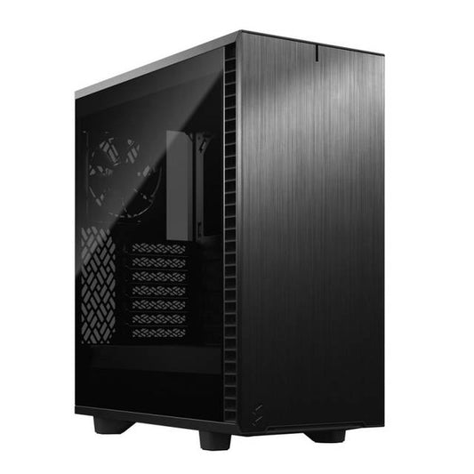 Fractal Design Fd-C-Def7C-03 Define 7 Compact Black Brushed Aluminum/Steel Atx Compact Silent Tempered Glass Window Mid Tower Computer Case