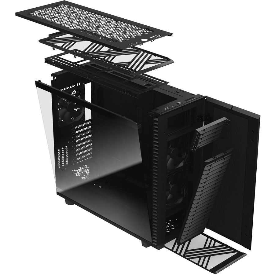 Fractal Design Fd-C-Def7X-03 Define 7 Xl Black Tg Dark Tint /Brushed Aluminum/Steel E-Atx Silent