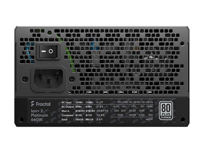 Fractal Design Ion+ 2 660W 80 Plus Platinum Certified 660W Full Modular Atx Power Supply/ Fd-P-Ia2P-660-Us