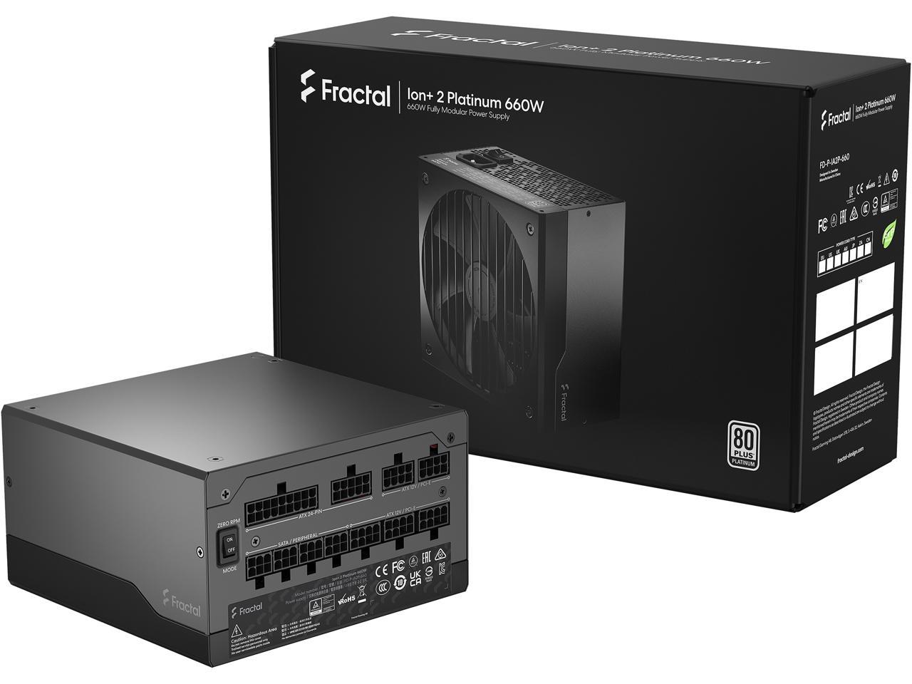 Fractal Design Ion+ 2 660W 80 Plus Platinum Certified 660W Full Modular Atx Power Supply/ Fd-P-Ia2P-660-Us