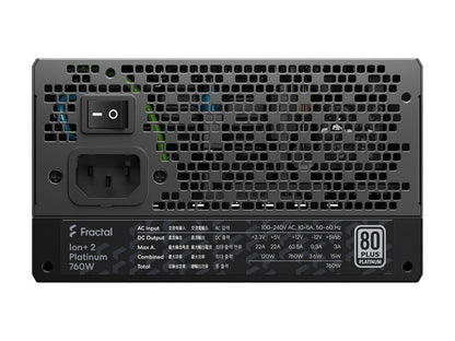 Fractal Design Ion+ 2 760W 80 Plus Platinum Certified 760W Full Modular Atx Power Supply/ Fd-P-Ia2P-760-Us