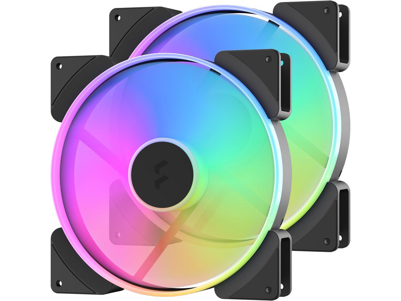 Fractal Design Prisma Al-18 Pwm 180 Mm Addressable Rgb Led Lls Bearing Computer Case Fan (2-Pack)