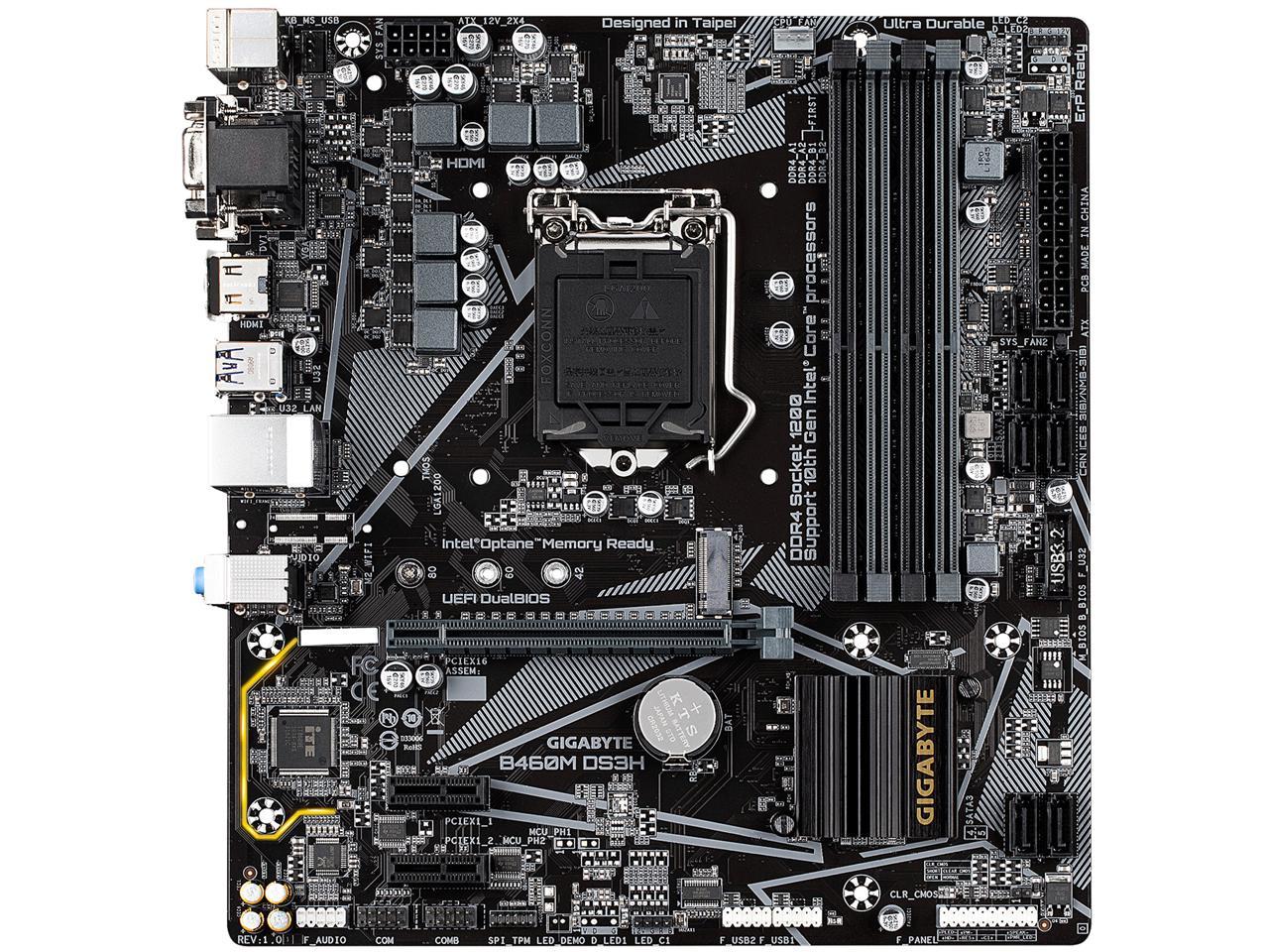 Gigabyte B460M Ds3H Lga 1200 Intel B460 Micro-Atx Motherboard With M.2, Sata 6Gb/S, Usb 3.2 Gen 1