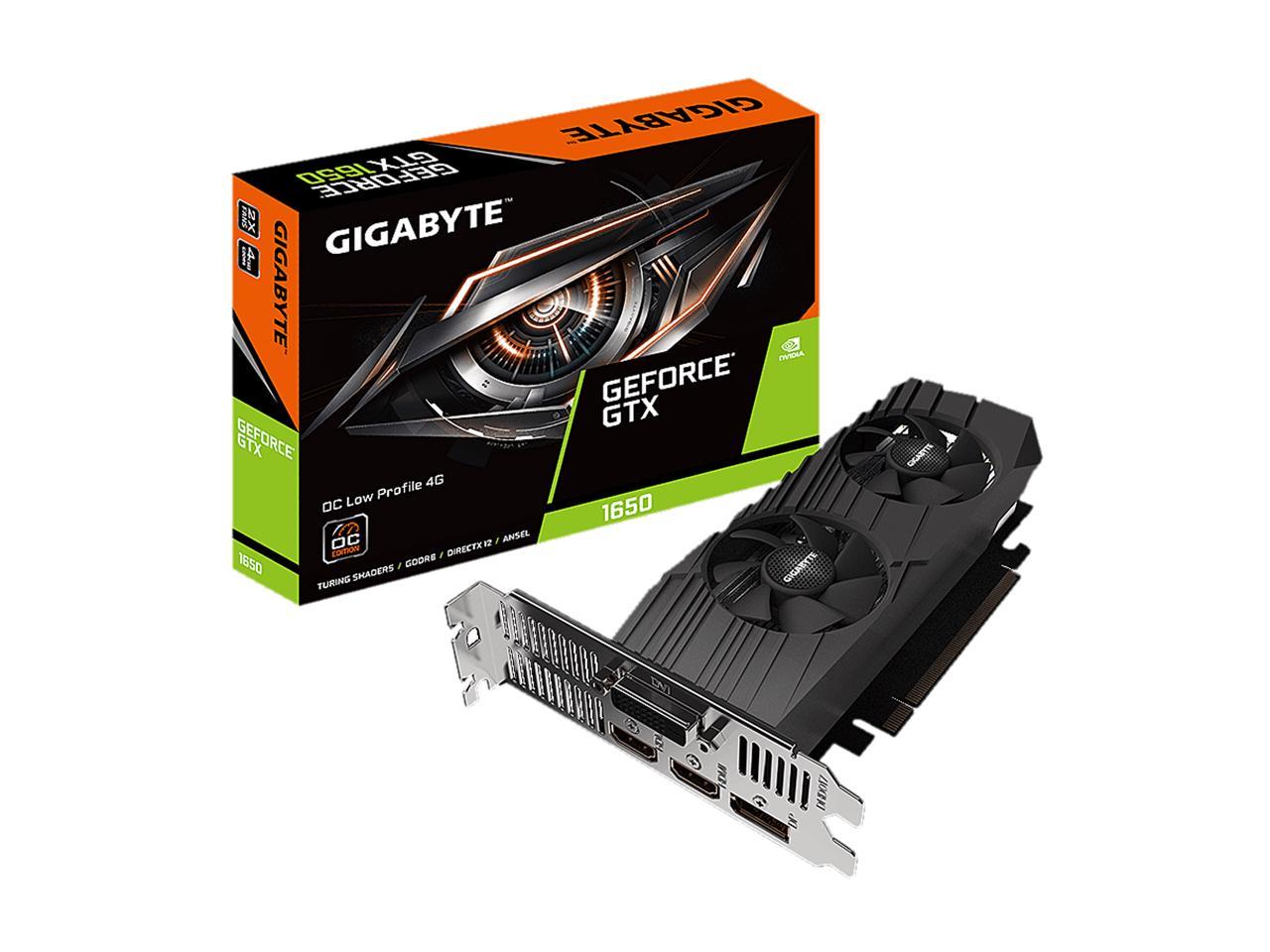 Gigabyte Geforce Gtx 1650 4Gb Gddr6 Pci Express 3.0 X16 Low Profile Ready Video Card Gv-N1656Oc-4Gl