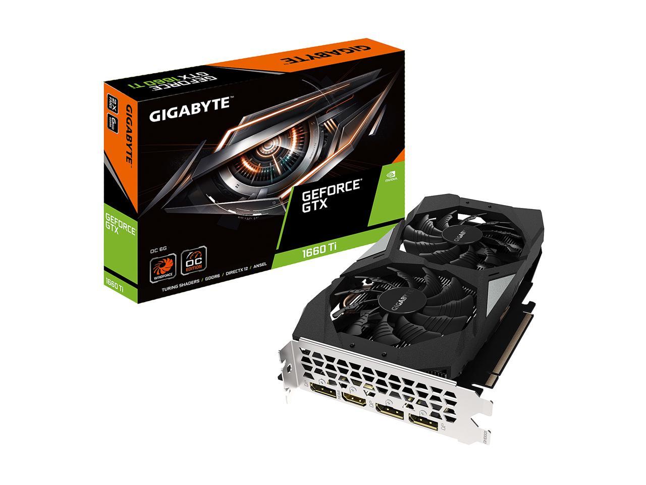 Gigabyte Geforce Gtx 1660 Ti Oc 6G Graphics Card, 2 X GV-N166TOC