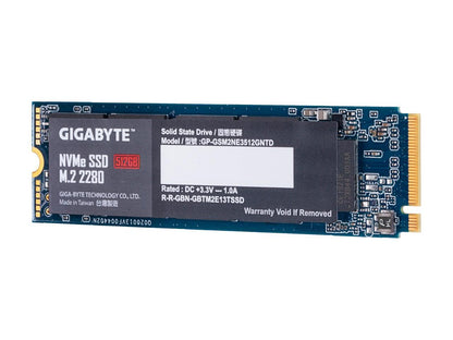 Gigabyte M.2 2280 512Gb Pci-Express 3.0 X4, Nvme 1.3 Internal Solid State Drive (Ssd) Gp-Gsm2Ne3512Gntd