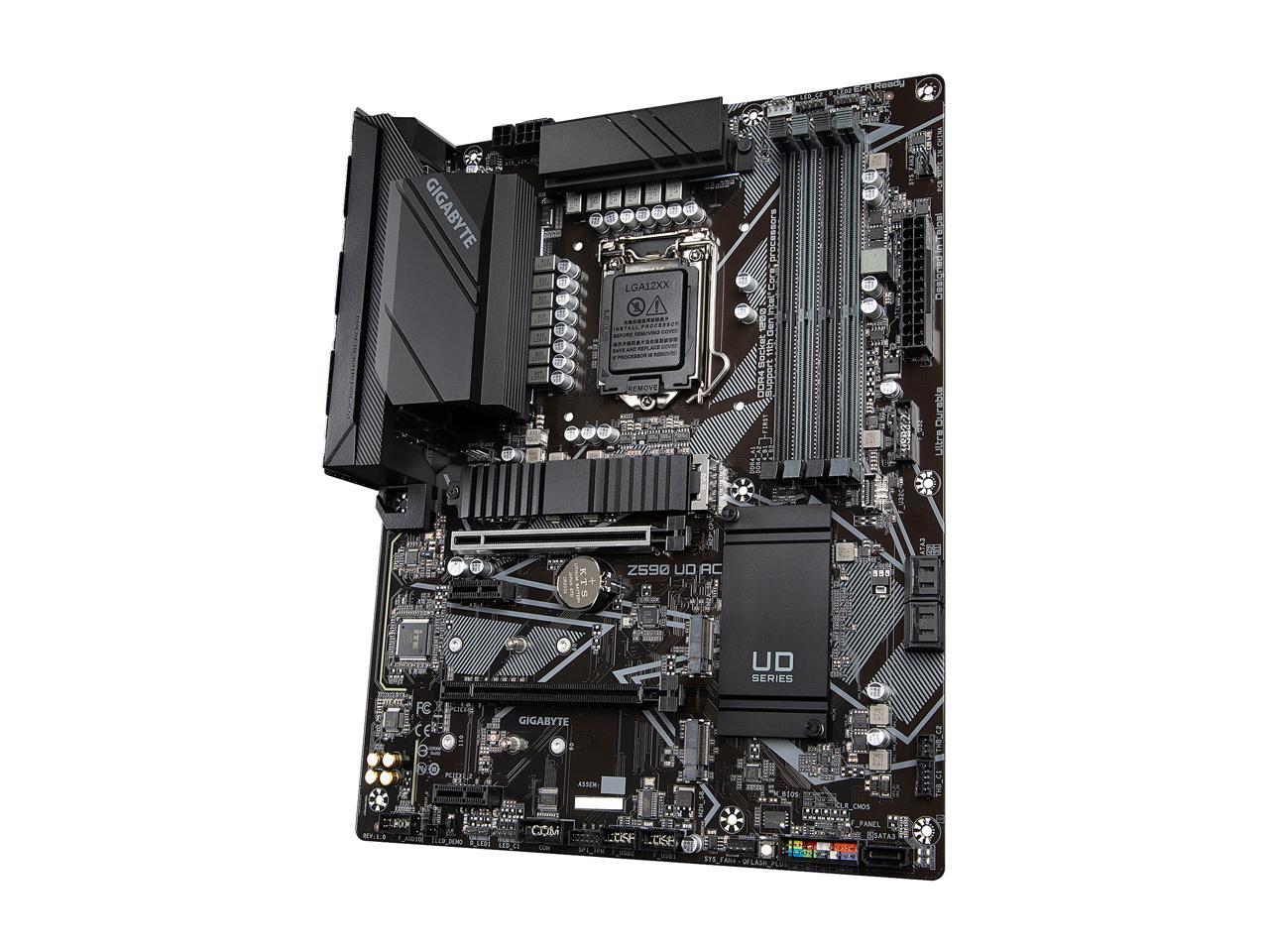 Gigabyte Z590 Ud Ac Lga 1200 Intel Z590 Atx Motherboard With Triple M.2, Pcie 4.0, Usb 3.2 Gen 2, Intel Wireless-Ac, 2.5Gbe Lan