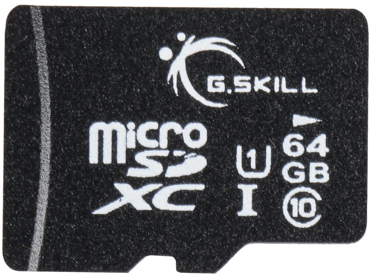 G.Skill 64Gb Microsdxc Uhs-I/U1 Class 10 Memory Card With Adapter (Ff-Tsdxc64Ga-U1)