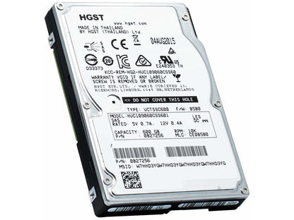 Hgst Ultrastar C10K900 600Gb 10K Rpm Sas 6Gb/S 64Mb Cache 2.5" Enterprise Hard Drive (Huc109060Css601)