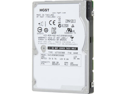 Hgst Ultrastar C10K900 Huc109090Css600 (0B26014) 900Gb 10000 Rpm 64Mb Cache Sas 6Gb/S 2.5" Internal Enterprise Hard Drive Bare Drive