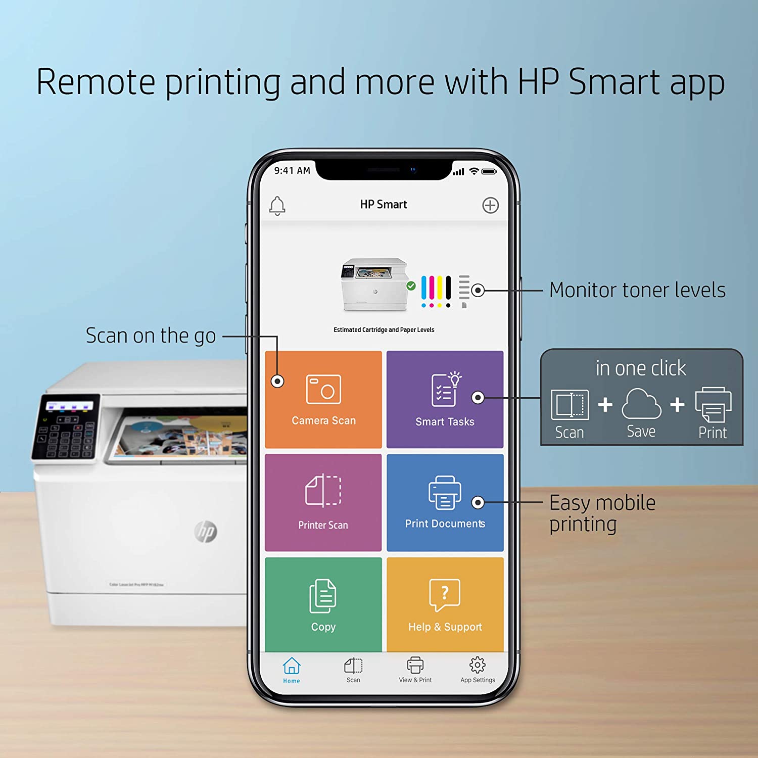 Hp Color Laserjet Pro M182Nw Wireless All-In-One Laser Printer, Print, Scan & Copy
