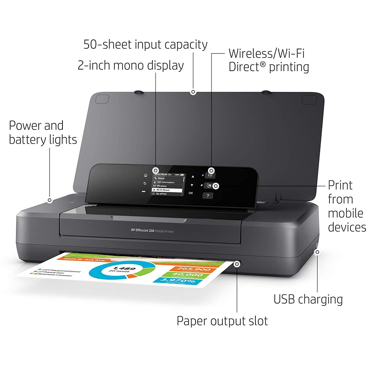 Hp Officejet 200 Portable Printer With Wireless & Mobile Printing (Cz993A)