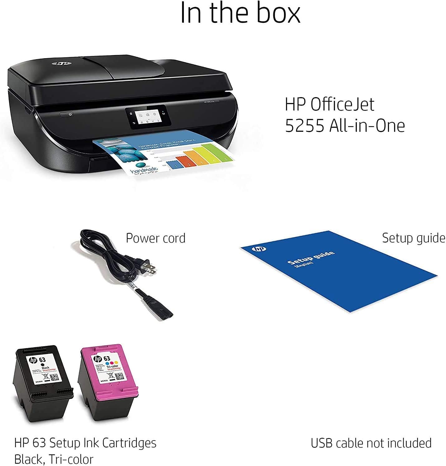 Hp Officejet 5255 Wireless All-In-One Printer, Hp Instant Ink,(M2U75A), Black
