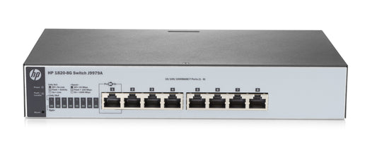 Hewlett Packard Enterprise 1820-8G Managed L2 Gigabit Ethernet (10/100/1000) 1U Grey