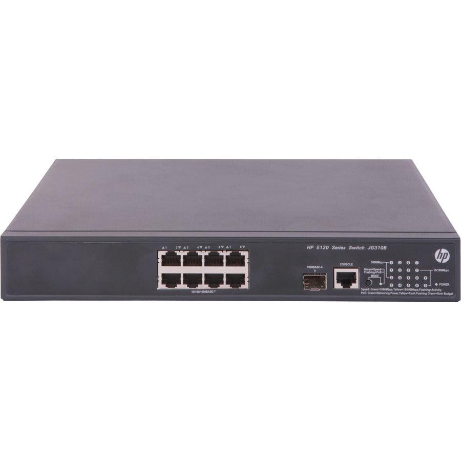 Hewlett Packard Enterprise 5120 8G Poe+ (65W) Si Managed L2 Gigabit Ethernet (10/100/1000) Power Over Ethernet (Poe) 1U Grey