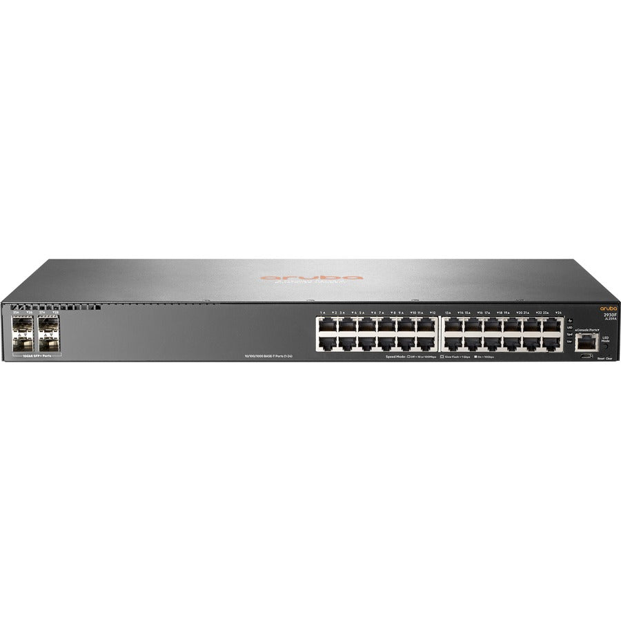 Hewlett Packard Enterprise Aruba 2930F 24G 4Sfp Managed L3 Gigabit Ethernet (10/100/1000) 1U Grey