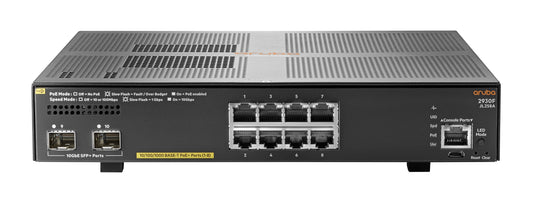 Hewlett Packard Enterprise Aruba 2930F 8G Poe+ 2Sfp+ Managed L3 Gigabit Ethernet (10/100/1000) Power Over Ethernet (Poe) 1U Grey