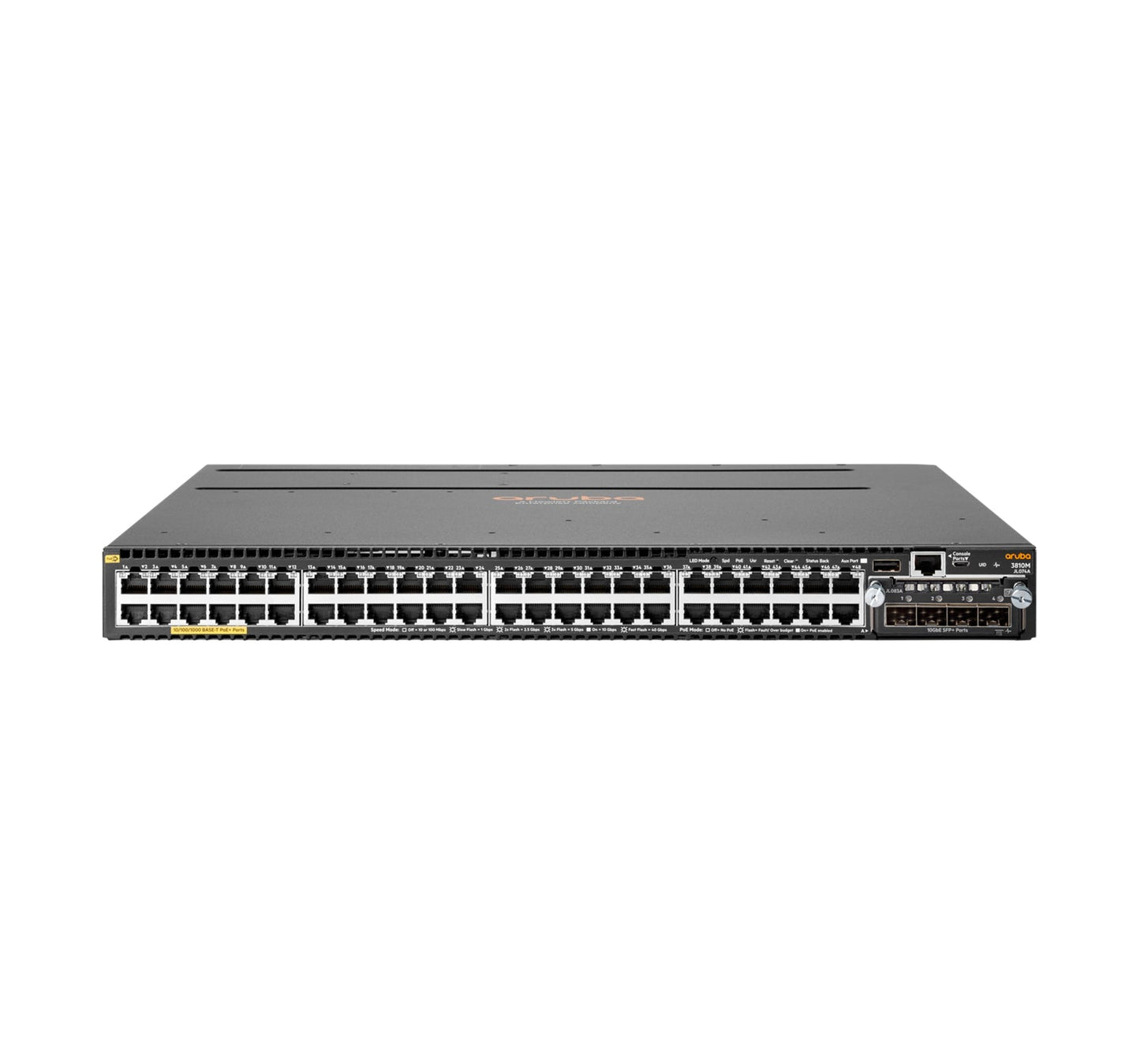 Hewlett Packard Enterprise Aruba 3810M 48G Poe+ 4Sfp+ 1050W Managed L3 Gigabit Ethernet (10/100/1000) Power Over Ethernet (Poe) 1U Grey