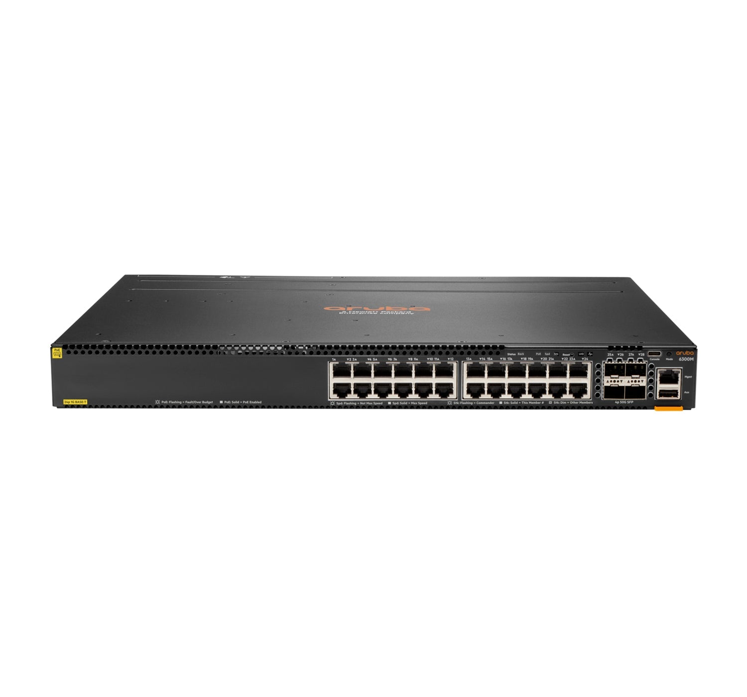 Hewlett Packard Enterprise Aruba 6300M 24-Port 1Gbe Class 4 Poe & 4-Port Sfp56 Managed L3 Gigabit Ethernet (10/100/1000) Power Over Ethernet (Poe) 1U