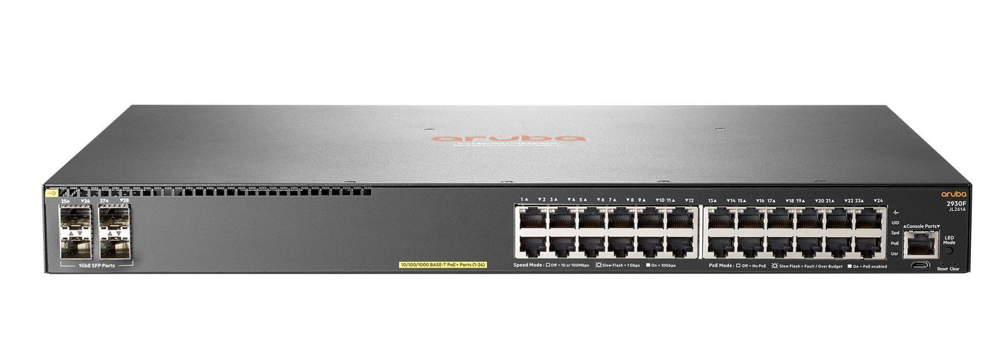 Hewlett Packard Enterprise Aruba Cm 2930F 24G Poe+ 4Sfp Managed L3 Gigabit Ethernet (10/100/1000) Power Over Ethernet (Poe) 1U Grey