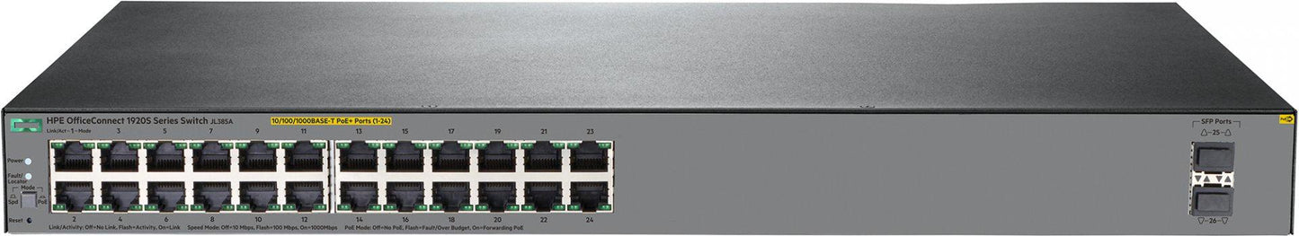 Hewlett Packard Enterprise Officeconnect 1920S 24G 2Sfp Poe+ 370W Managed L3 Gigabit Ethernet (10/100/1000) Power Over Ethernet (Poe) 1U Grey