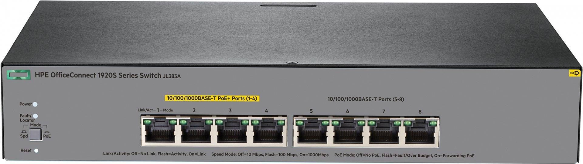 Hewlett Packard Enterprise Officeconnect 1920S 8G Ppoe+ 65W Managed L3 Gigabit Ethernet (10/100/1000) Power Over Ethernet (Poe) 1U Grey