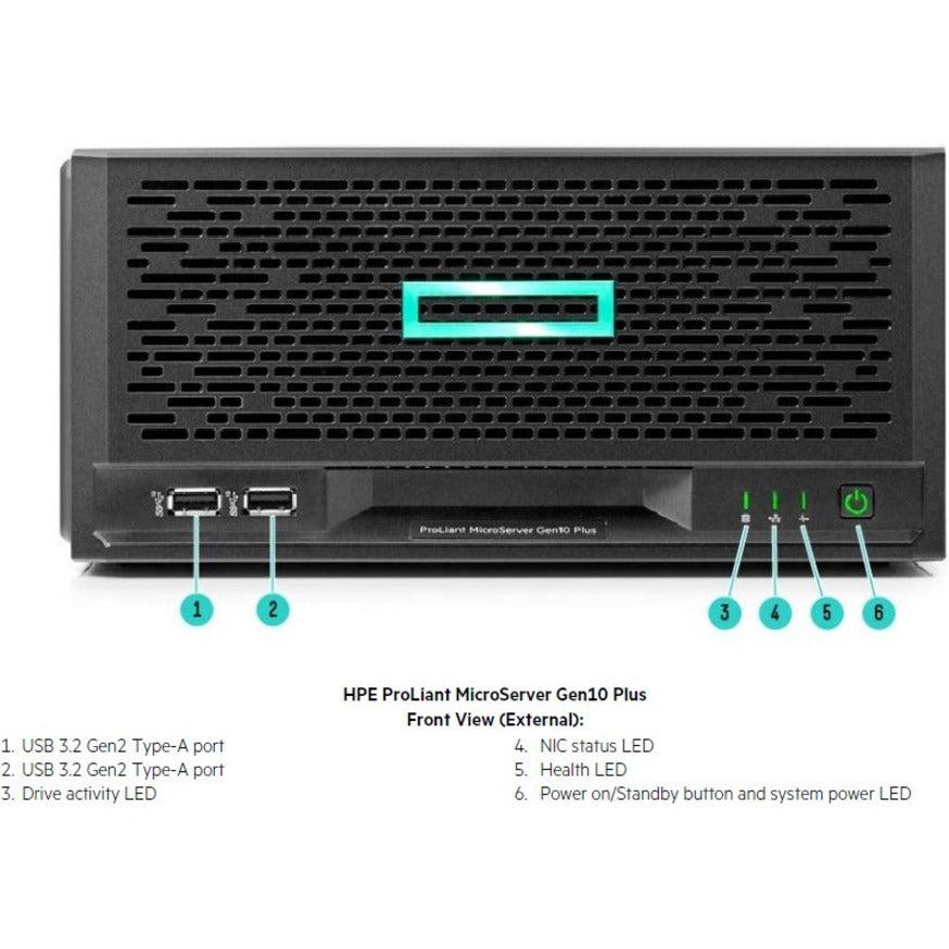 Hewlett Packard Enterprise Proliant Microserver Gen10+ Server 16 Tb 3.4 Ghz 16 Gb Ultra Micro Tower Intel Xeon E 180 W Ddr4-Sdram