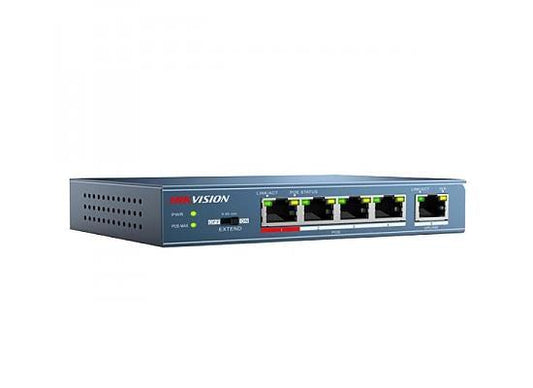 Hikvision Digital Technology Ds-3E0105P-E Network Switch Unmanaged Fast Ethernet (10/100) Power Over Ethernet (Poe) Blue